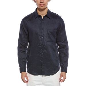 Theory Mens Irving Relaxed Linen Shirt, Blue
